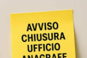 Avviso chiusura Ufficio Anagrafe e Stato Civile